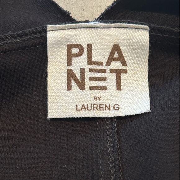 Planet by Lauren G black lagenlook boxy vest open swing pockets sleeveless sz L - Picture 6 of 8